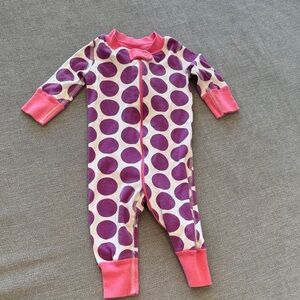 Hanna Andersson Purple and Pink Polka Dot Footie